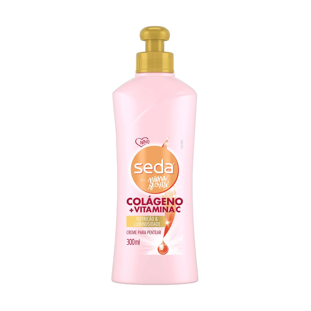 Creme Pentear Seda Colágeno e Vitamina C 300ml - Soares Atacado