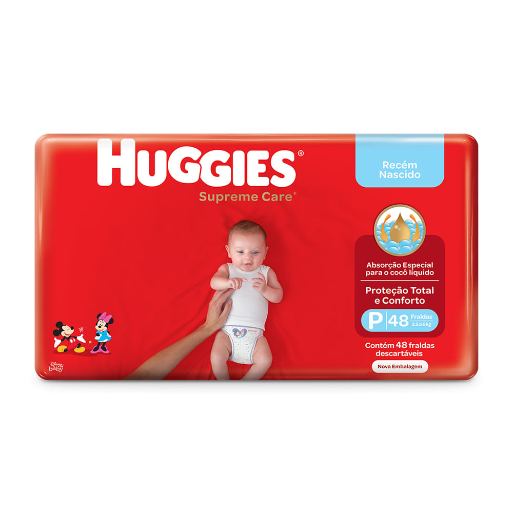 Fralda Huggies Supreme Care P 48 unidades - Soares Atacado Distribuidor