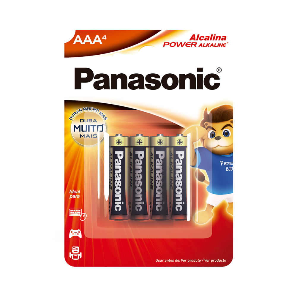 Pilha palito AAA Alcalina Panasonic Cartela