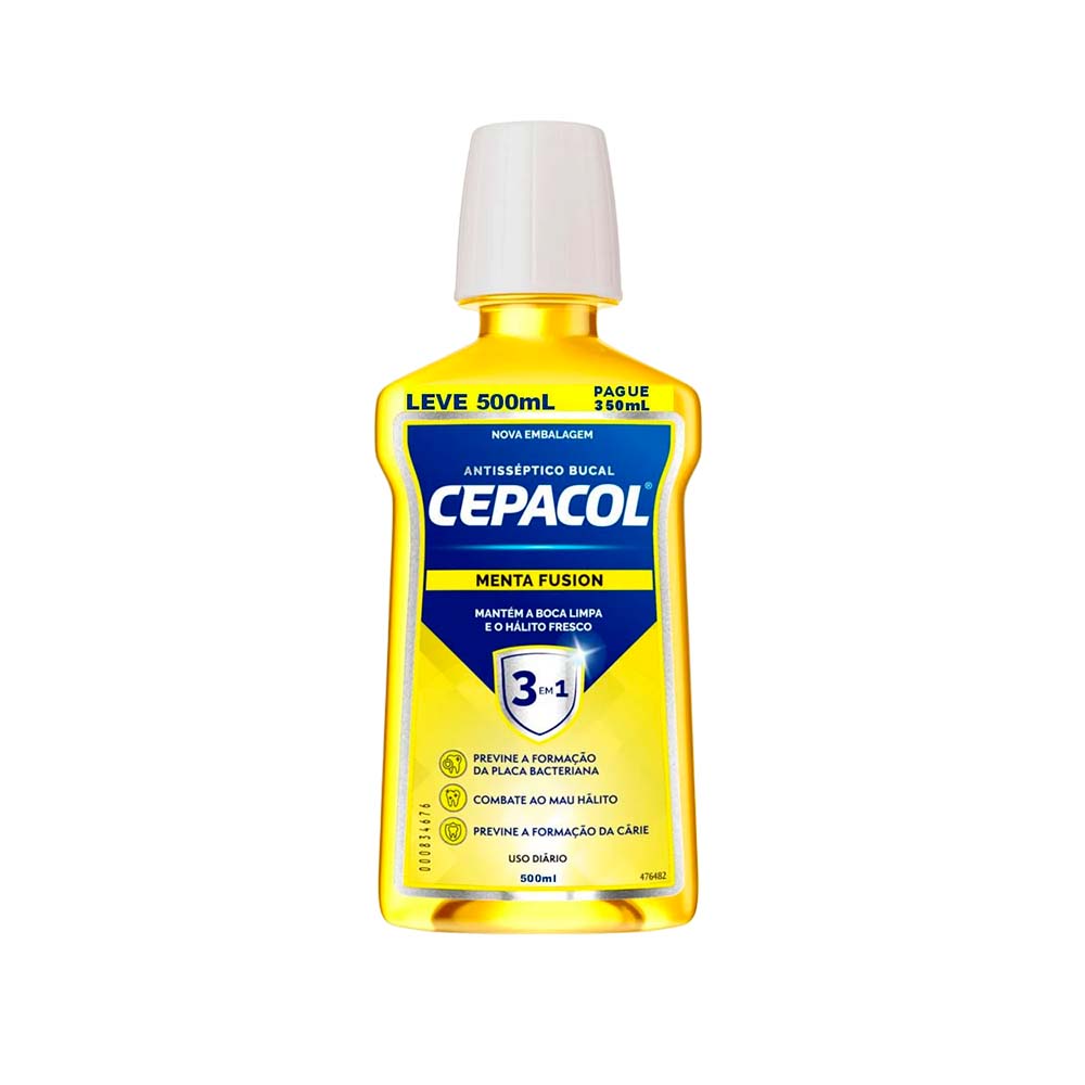 Enxaguante Bucal Cepacol Menta Fusion Leve 500ml Pague 350ml Soares